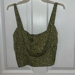 Green Patterned Tank top